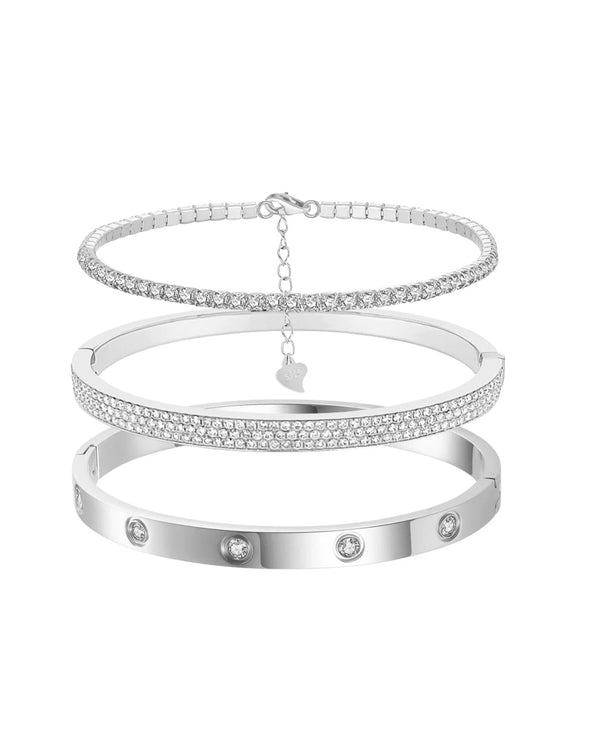 Ariana, Lolita, Taya Set Silver – Elegant Bracelet & Bangles Set