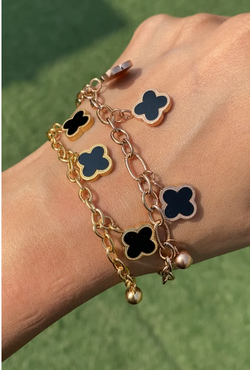 Clvr charm hanging bracelet