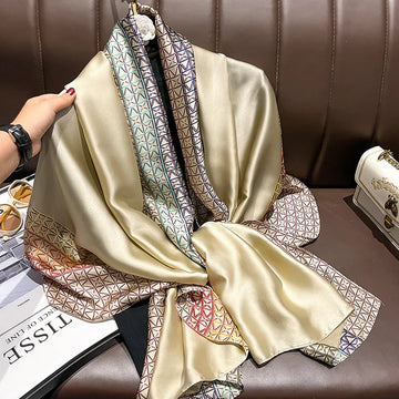 Luxury Printed Large Silk Scarf - LUXURY SCARF 90 * 180 CMS