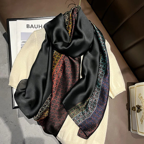 Luxury Printed Large Silk Scarf - LUXURY SCARF 90 * 180 CMS