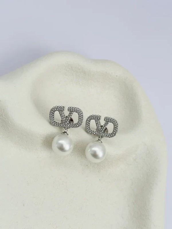 Valantina Silver Pearl Earrings
