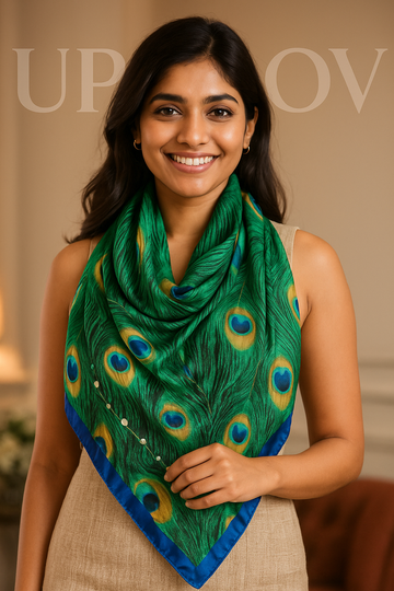 Luxury Printed Large Silk Scarf - LUXURY SCARF 90 * 180 CMS