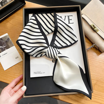 Luxury Printed Loop Scarf - LOOP SCARF 15 * 70 CMS - XED_93_BLA