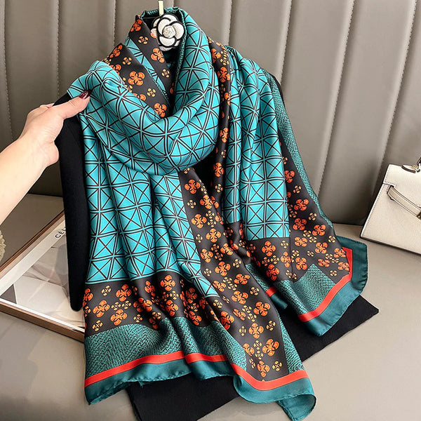 Luxury Printed Large Silk Scarf - LUXURY SCARF 90 * 180 CMS