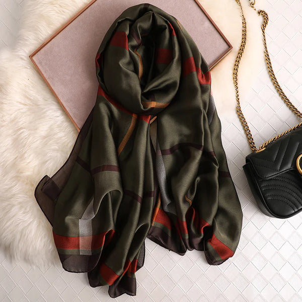 Luxury Printed Large Silk Scarf - LUXURY SCARF 90 * 180 CMS