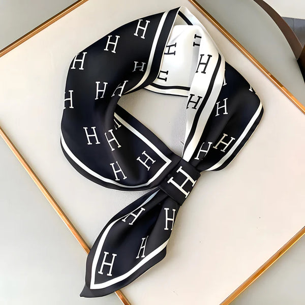 Luxury Printed Loop Scarf - LOOP SCARF 15 * 70 CMS - XED-23_BLA
