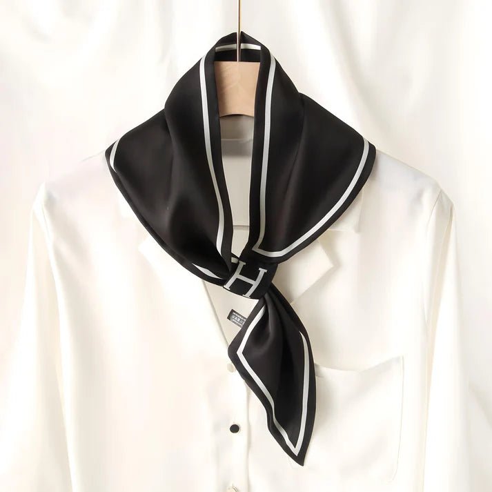 Luxury Printed Loop Scarf - LOOP SCARF 15 * 70 CMS - XED-44_BLA