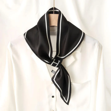 Luxury Printed Loop Scarf - LOOP SCARF 15 * 70 CMS - XED-44_BLA