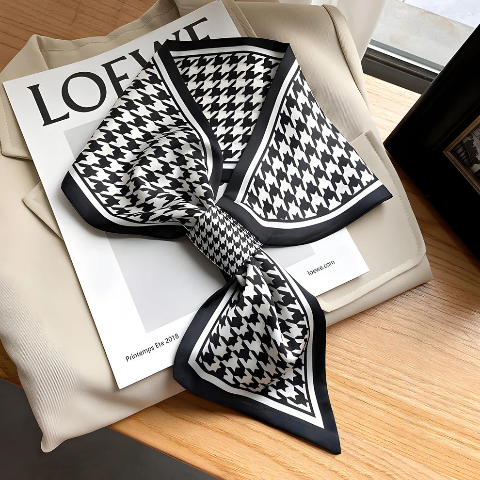 Luxury Printed Loop Scarf - LOOP SCARF 15 * 70 CMS - XED_60_BLA