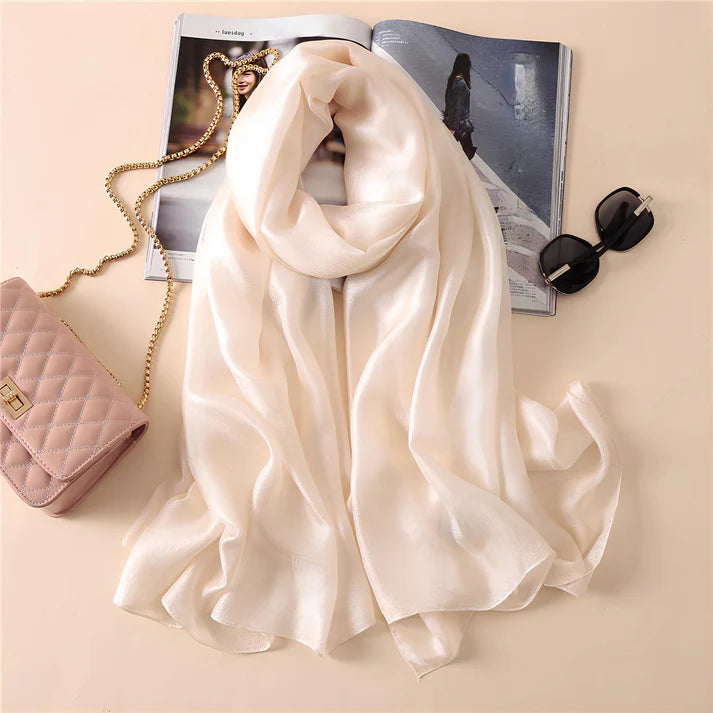 Summer Monochrome Linen Look Sun Protection Scarf - MONOCHROME 100 * 190 CMS