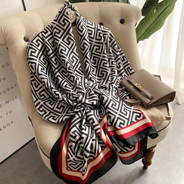 Luxury Printed Large Silk Scarf - LUXURY SCARF 90 * 180 CMS