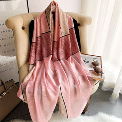 Luxury Printed Large Silk Scarf - LUXURY SCARF 90 * 180 CMS