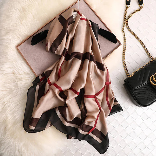Luxury Printed Large Silk Scarf - LUXURY SCARF 90 * 180 CMS