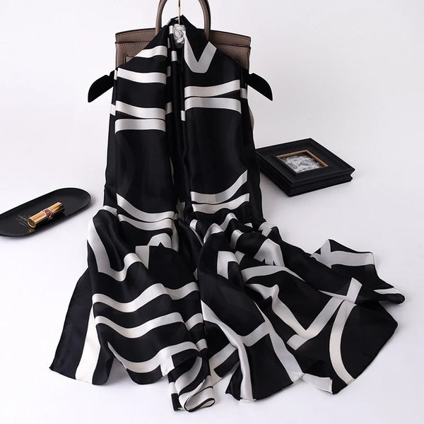 Luxury Printed Large Silk Scarf - LUXURY SCARF 90 * 180 CMS
