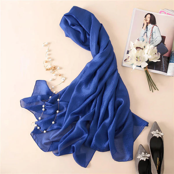Summer Monochrome Linen Look Sun Protection Scarf - MONOCHROME 100 * 190 CMS