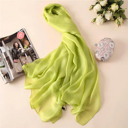 Summer Monochrome Linen Look Sun Protection Scarf - MONOCHROME 100 * 190 CMS
