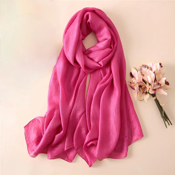 Summer Monochrome Linen Look Sun Protection Scarf - MONOCHROME 100 * 190 CMS