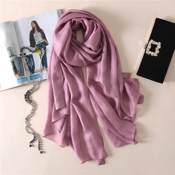 Summer Monochrome Linen Look Sun Protection Scarf - MONOCHROME 100 * 190 CMS