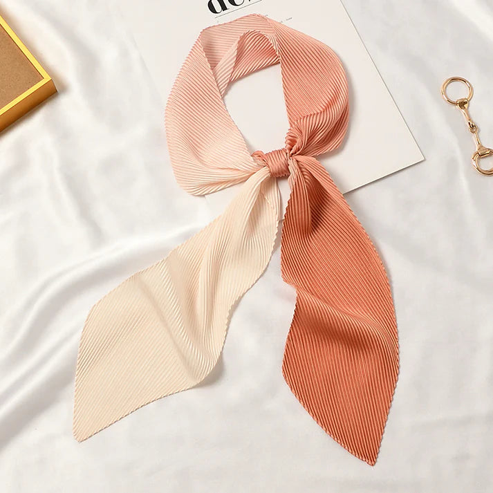 Angled Pleated Two Color Gradient Scarf - ANGLED PLEATED GRADIENT SCARF 16 * 135 CMS